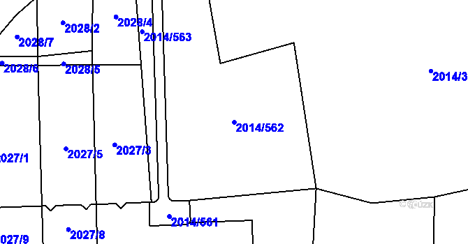 Parcela st. 2014/562 v KÚ Chodov, Katastrální mapa
