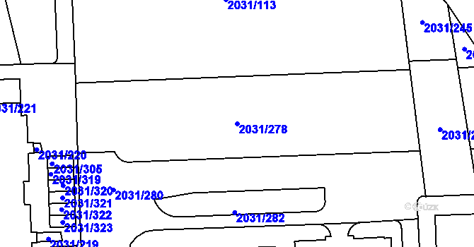 Parcela st. 2031/278 v KÚ Chodov, Katastrální mapa