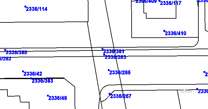 Parcela st. 2336/283 v KÚ Chodov, Katastrální mapa