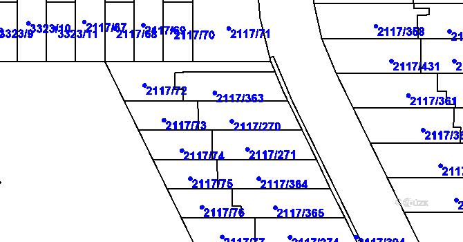 Parcela st. 2117/270 v KÚ Chodov, Katastrální mapa