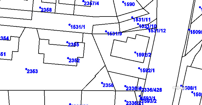 Parcela st. 2336/292 v KÚ Chodov, Katastrální mapa