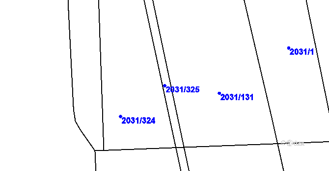 Parcela st. 2031/325 v KÚ Chodov, Katastrální mapa