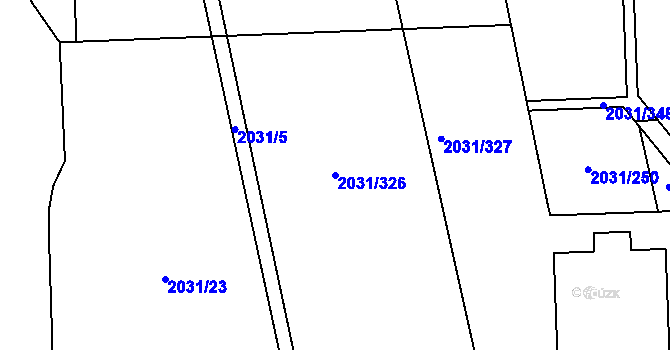 Parcela st. 2031/326 v KÚ Chodov, Katastrální mapa