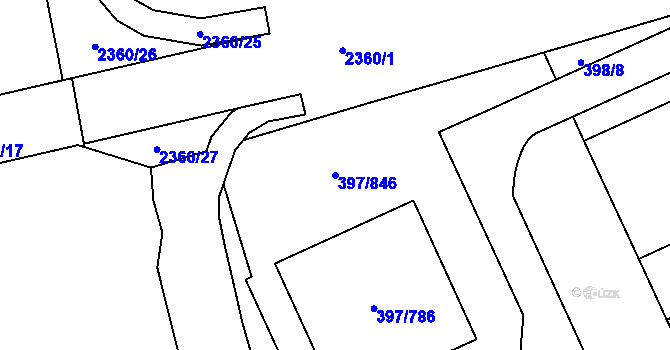 Parcela st. 397/846 v KÚ Chodov, Katastrální mapa