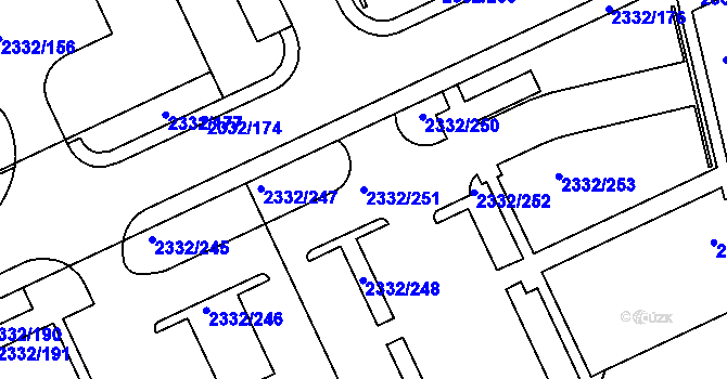 Parcela st. 2332/251 v KÚ Chodov, Katastrální mapa