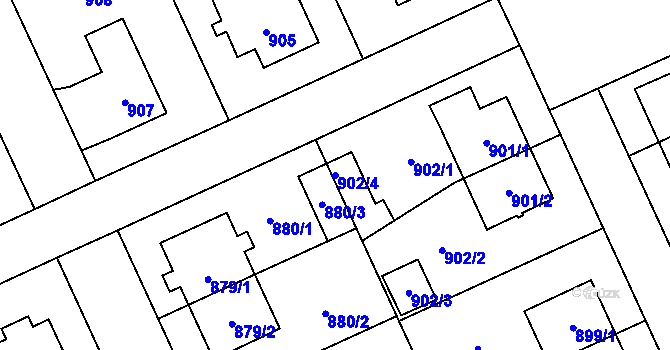 Parcela st. 902/4 v KÚ Chodov, Katastrální mapa