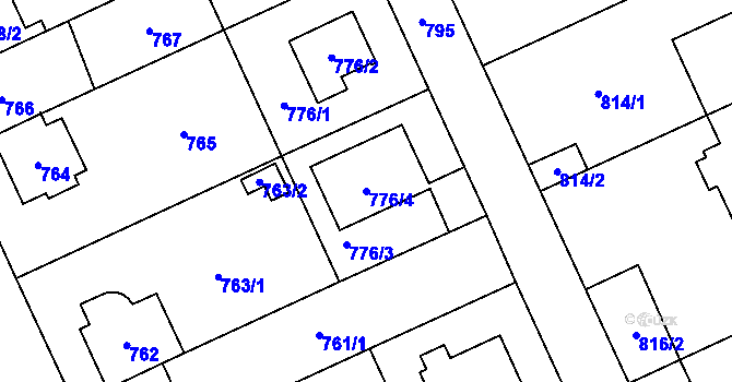 Parcela st. 776/4 v KÚ Chodov, Katastrální mapa