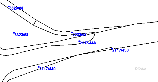 Parcela st. 2117/448 v KÚ Chodov, Katastrální mapa