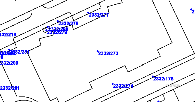 Parcela st. 2332/273 v KÚ Chodov, Katastrální mapa