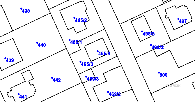 Parcela st. 465/4 v KÚ Chodov, Katastrální mapa