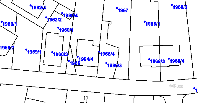 Parcela st. 1966/4 v KÚ Chodov, Katastrální mapa