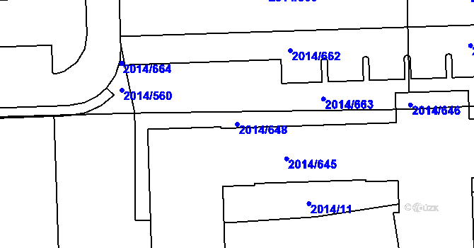 Parcela st. 2014/648 v KÚ Chodov, Katastrální mapa