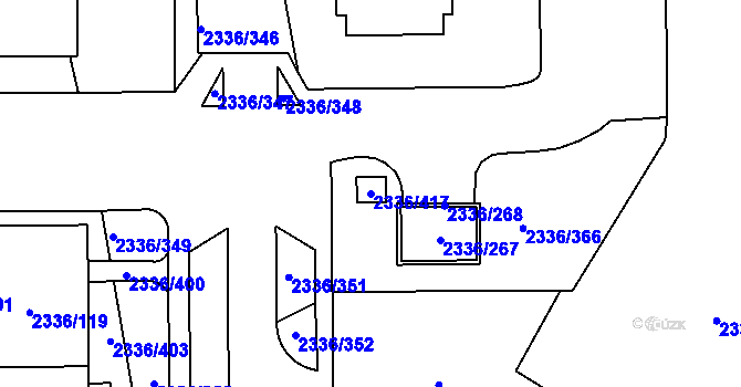 Parcela st. 2336/417 v KÚ Chodov, Katastrální mapa