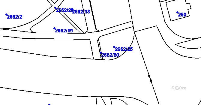 Parcela st. 2662/60 v KÚ Chodov, Katastrální mapa
