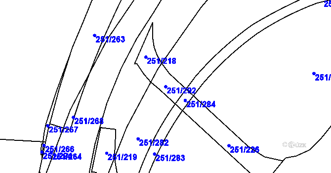 Parcela st. 251/292 v KÚ Chodov, Katastrální mapa