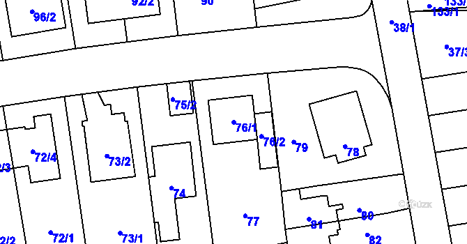 Parcela st. 76/1 v KÚ Chodov, Katastrální mapa