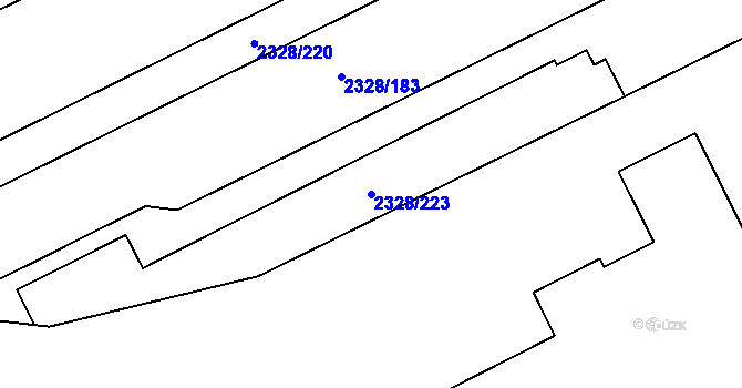 Parcela st. 2328/223 v KÚ Chodov, Katastrální mapa