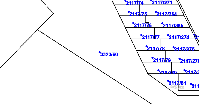 Parcela st. 3323/60 v KÚ Chodov, Katastrální mapa