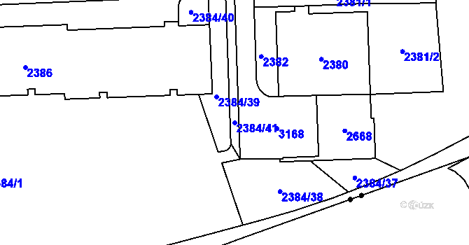 Parcela st. 2384/41 v KÚ Chodov, Katastrální mapa