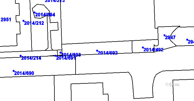 Parcela st. 2014/692 v KÚ Chodov, Katastrální mapa
