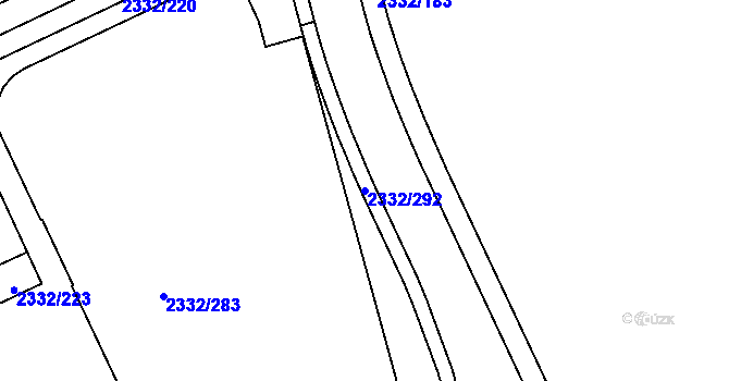Parcela st. 2332/292 v KÚ Chodov, Katastrální mapa