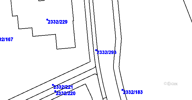 Parcela st. 2332/293 v KÚ Chodov, Katastrální mapa