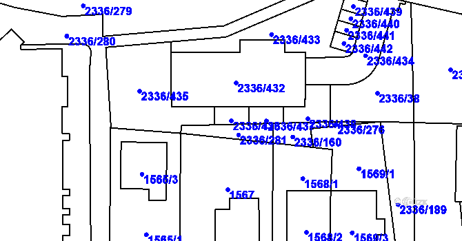 Parcela st. 2336/436 v KÚ Chodov, Katastrální mapa