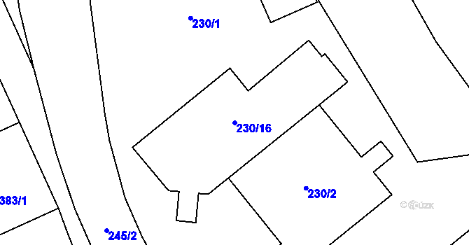 Parcela st. 230/16 v KÚ Chodov, Katastrální mapa