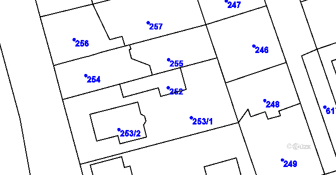 Parcela st. 252 v KÚ Háje, Katastrální mapa