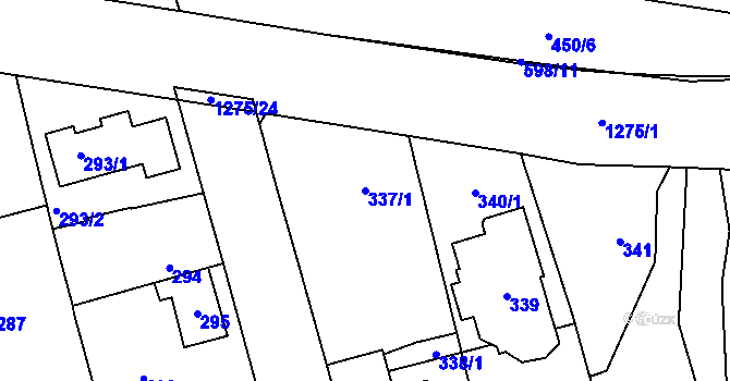Parcela st. 337/1 v KÚ Háje, Katastrální mapa