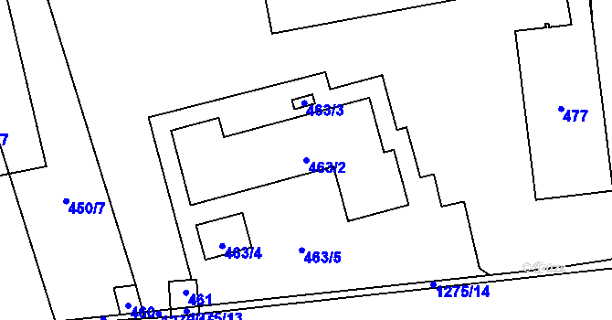 Parcela st. 463/2 v KÚ Háje, Katastrální mapa