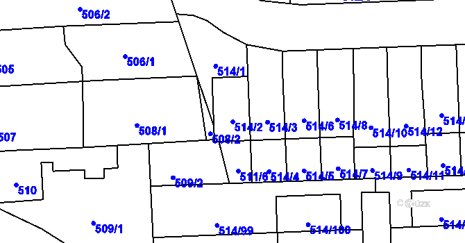 Parcela st. 514/2 v KÚ Háje, Katastrální mapa