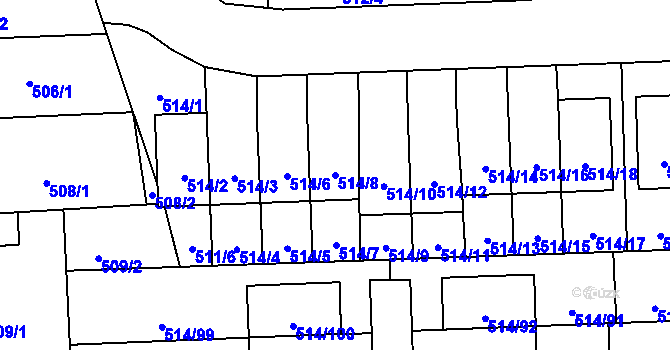 Parcela st. 514/8 v KÚ Háje, Katastrální mapa