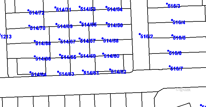 Parcela st. 514/60 v KÚ Háje, Katastrální mapa
