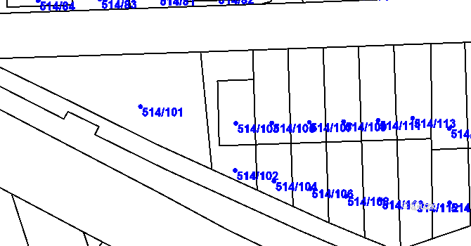 Parcela st. 514/103 v KÚ Háje, Katastrální mapa