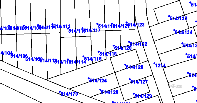 Parcela st. 514/118 v KÚ Háje, Katastrální mapa