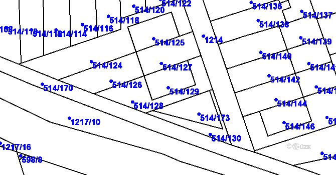 Parcela st. 514/129 v KÚ Háje, Katastrální mapa