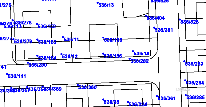 Parcela st. 536/156 v KÚ Háje, Katastrální mapa