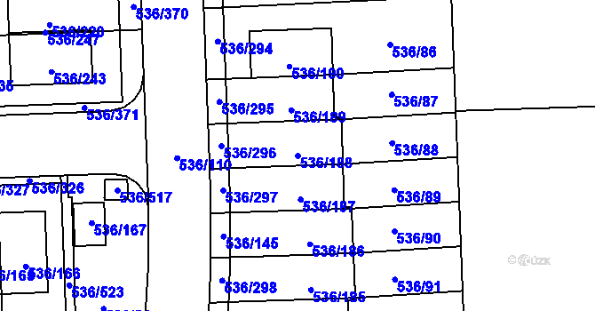 Parcela st. 536/188 v KÚ Háje, Katastrální mapa
