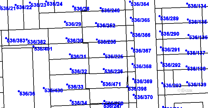 Parcela st. 536/225 v KÚ Háje, Katastrální mapa