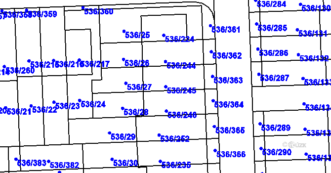 Parcela st. 536/245 v KÚ Háje, Katastrální mapa