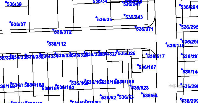 Parcela st. 536/327 v KÚ Háje, Katastrální mapa