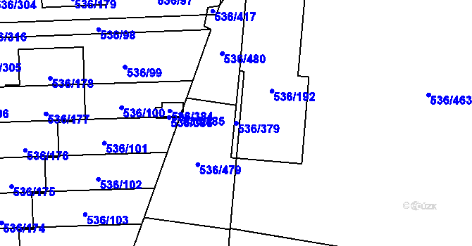 Parcela st. 536/379 v KÚ Háje, Katastrální mapa