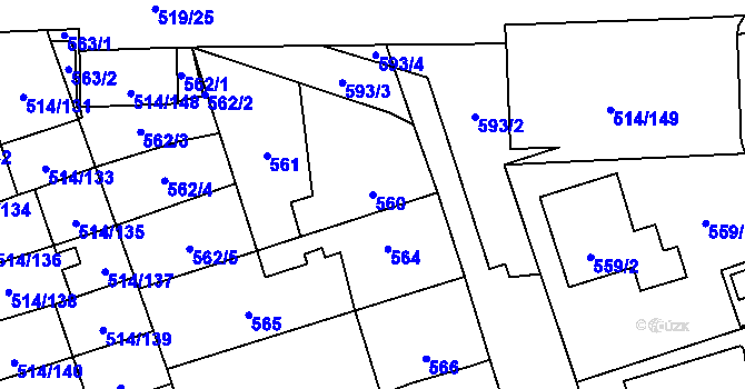 Parcela st. 560 v KÚ Háje, Katastrální mapa
