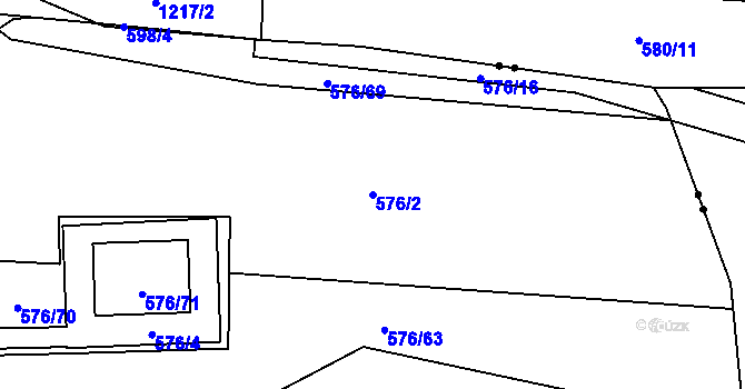 Parcela st. 576/2 v KÚ Háje, Katastrální mapa