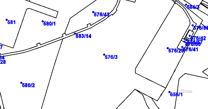 Parcela st. 576/3 v KÚ Háje, Katastrální mapa