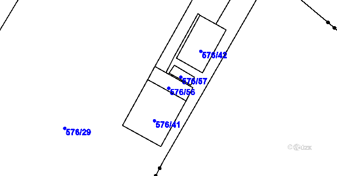 Parcela st. 576/56 v KÚ Háje, Katastrální mapa