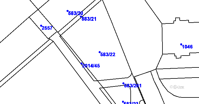 Parcela st. 583/22 v KÚ Háje, Katastrální mapa
