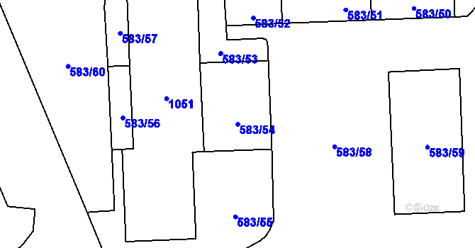 Parcela st. 583/54 v KÚ Háje, Katastrální mapa