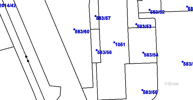 Parcela st. 583/56 v KÚ Háje, Katastrální mapa
